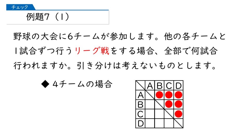 中学受験 四谷大塚 予習シリーズ 算数 徹底解説 5年上第12回 場合の数 組み合わせ方 例題7-1-3